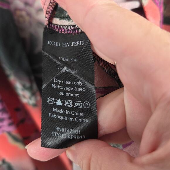 Kobi Halperin Evin Floral V-Neck Silk Open Kimono Altered Romantic Beach Resort‎ - Picture 8 of 8